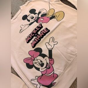 Disney White Sweatshirt with Mickey and Minnie